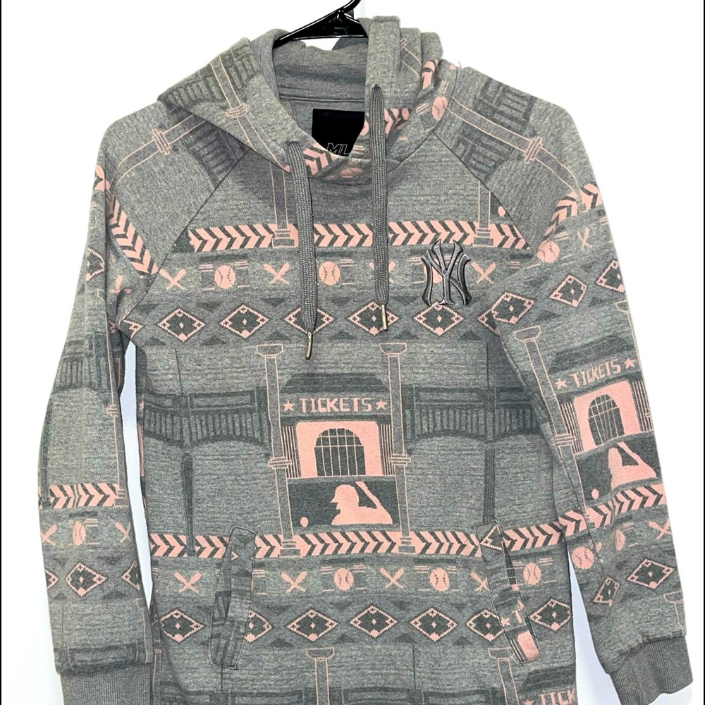 MLB Gray and Pink Hoodie